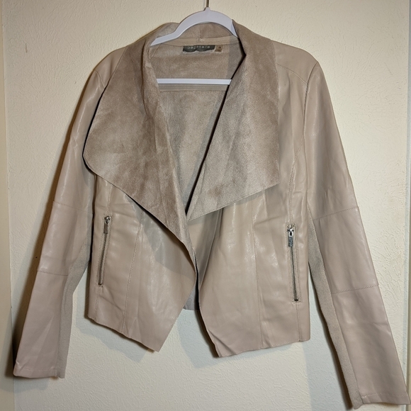 Bagatelle faux leather/suede open front jacket - Picture 2 of 9